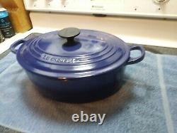 Vintage Le Creuset Enamel Cast Iron Oval Dutch Oven- Cobalt BLUE -5 Quart- #29