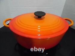 Vintage Le Creuset Enamel Cast Iron Oval Dutch Oven E 4.5qt Ombre Flame Lovely