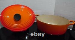 Vintage Le Creuset Enamel Cast Iron Oval Dutch Oven E 4.5qt Ombre Flame Lovely