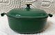 Vintage Le Creuset Enzo Mari La Mama Green #25 Oval Baking Oven Pan With Lid