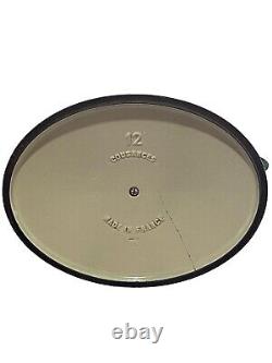 Vintage Le Creuset Green No. 12 Cousances Oval Dutch Oven Damage AS IS
