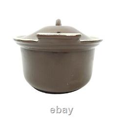 Vintage Le Creuset Oval Au Gratin Baking Dish Lid #18 Brown Cream 8 x 5 France