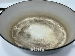 Vintage Le Creuset Oval Cast Iron Brown Pot Marked''E'' with Matching Lid