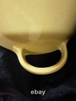 Vintage Le Creuset Oval Dutch Oven Elysee Yellow 6.75 Qt G 1950s