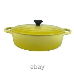 Vintage Le Creuset Pot Yellow Oval #27 Made in France 4.25 qts Dutch Oven