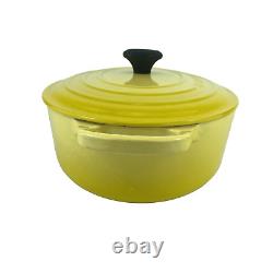 Vintage Le Creuset Pot Yellow Oval #27 Made in France 4.25 qts Dutch Oven