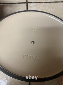 Vintage Le Creuset Red Cast Iron Oval Roaster # 25, 3.5 Quarts Made in France