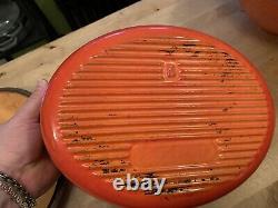 Vintage Le Creuset Red/orange E Size Oval Dutch Oven/ Cocotte