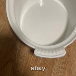 Vintage Le Creuset White Duck Dutch Oven #20 Terrine White Enamel Over Cast Iron