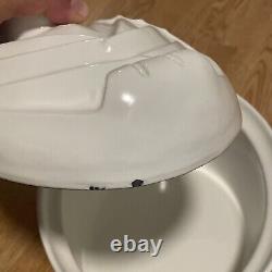 Vintage Le Creuset White Duck Dutch Oven #20 Terrine White Enamel Over Cast Iron