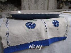 Vintage Le Creusetrareindigo Blue#40 Scroll Edge Oval Baker Roast Pan-evc