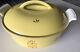 Vintage MCM Dru Holland Cast Iron Enamel Yellow Tulips Oval Covered Pan 4126-26