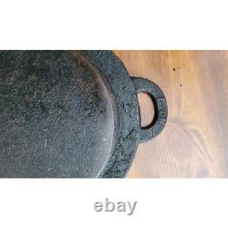 Vintage Oval Cast Iron Fish Fryer Double Handle With Spout Roasting Griddle Black