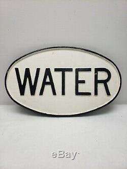 Vintage Railroad Cast Iron Oval Water Sign (large)
