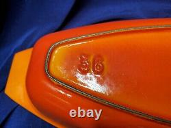 Vintage Raymond Loewy Le Creuset Gratin Dish French Orange Enamel Cast Iron 36