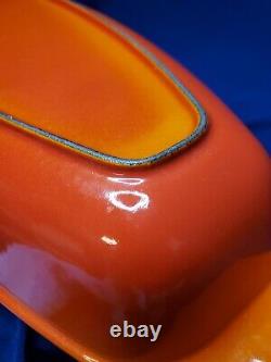 Vintage Raymond Loewy Le Creuset Gratin Dish French Orange Enamel Cast Iron 36