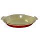 Vintage Red & Cream Griswold Cast Iron #87 Oval Casserole Dish