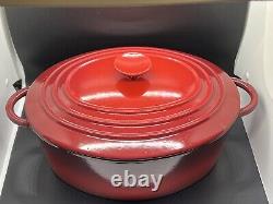 Vintage Red Staub Basix Enamel Cast Iron Dutch Oven 4.5 Qt 31-France And Trivet