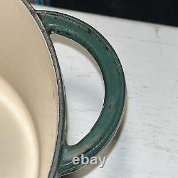 Vintage Staub Cast Iron Green Hombre Oval Dutch Oven #31 France EUC