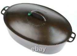 Vintage Wagner Ware No 5 Cast Iron Drip-Drop Oval Roaster Restored Cond