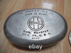 Vtg Griswold No 5 A485 Aluminum Oval Roaster lid A485C & Cast Iron 1740 Trivet