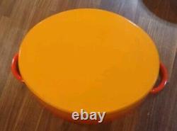 Vtg Staub Basix #31 Cast Iron Oval Orange Dutch Oven Bakeware France Pristine