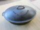 WAGNER WARE #7 DRIP DROP CAST IRON OVAL ROASTER With1287 LID-TINY HANDLE HAIRLINE