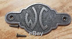 WC Toilet Bathroom Cast Iron Vintage Style Oval Plaque Door / Shed Sign