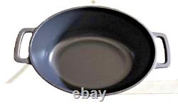 Zakarian DASH 6 Qt Nonstick Cast Iron 2 In 1 Dutch Oven Oval Pot With Lid Open Box