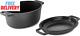 Zakarian by 6 Qt Nonstick Cast Iron Double Dutch Oven, Oval Pot with 2-In-1 Ski